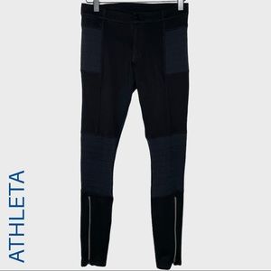 Athleta black ponte knit moto leggings